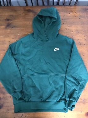 Nike Boy’s L Green Pullover Hoodie with White Logo